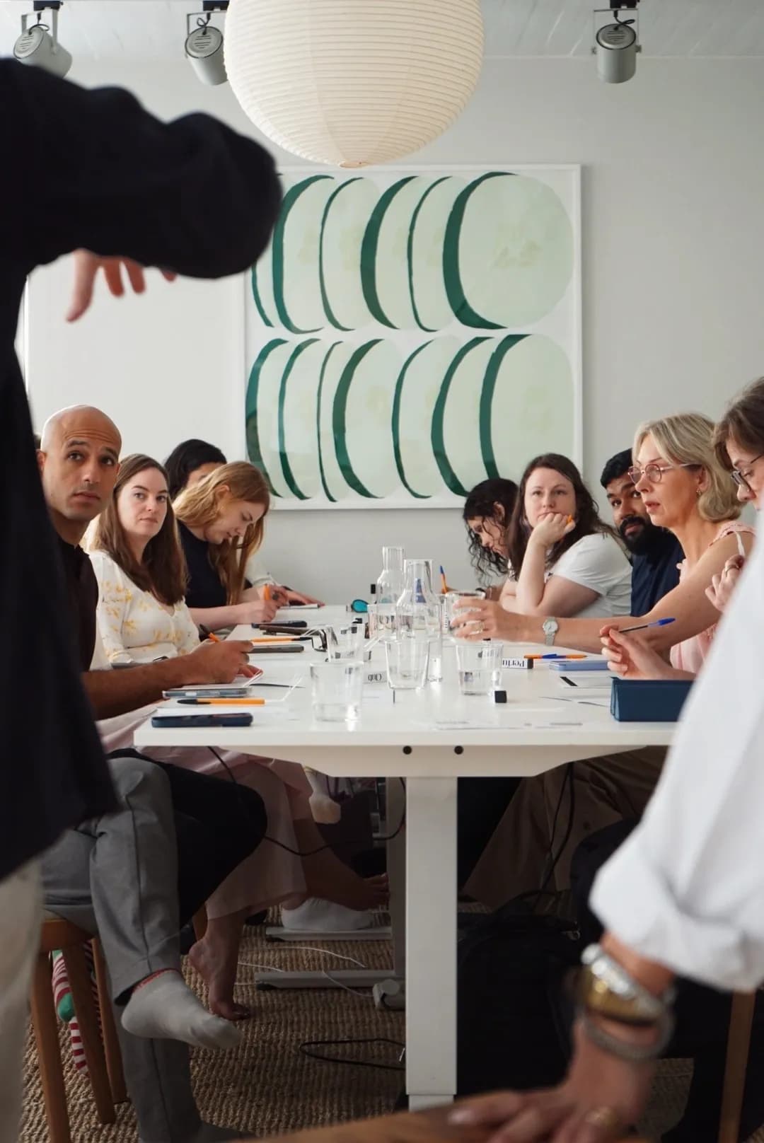 Members around the table at a scent training session